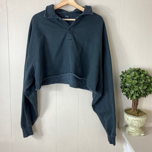 John Galt Black Cotton Pullover Oversized Sweater One Size - Picture 9 of 9